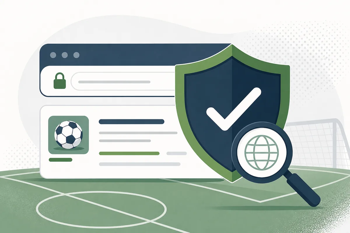 Editorial safety illustration for checking Librefutboltv domains before opening football links