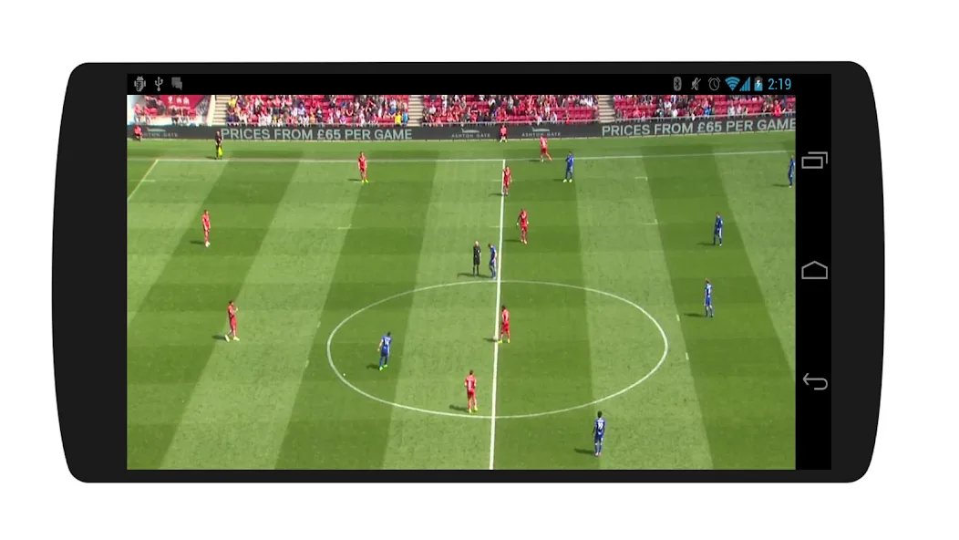 Captura real de FutbolLibre App en Google Play con reproduccion de futbol